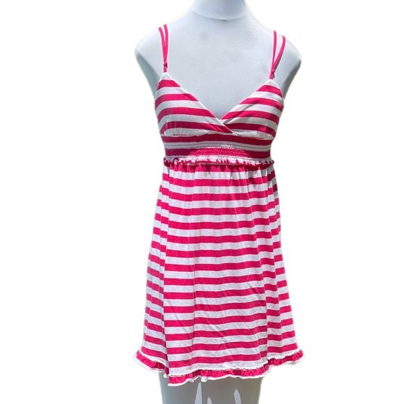 PINK Victoria's Secret Dresses & Skirts - Pink Victoria's Secret Dress Pink White Spaghetti Straps M Med Medium
